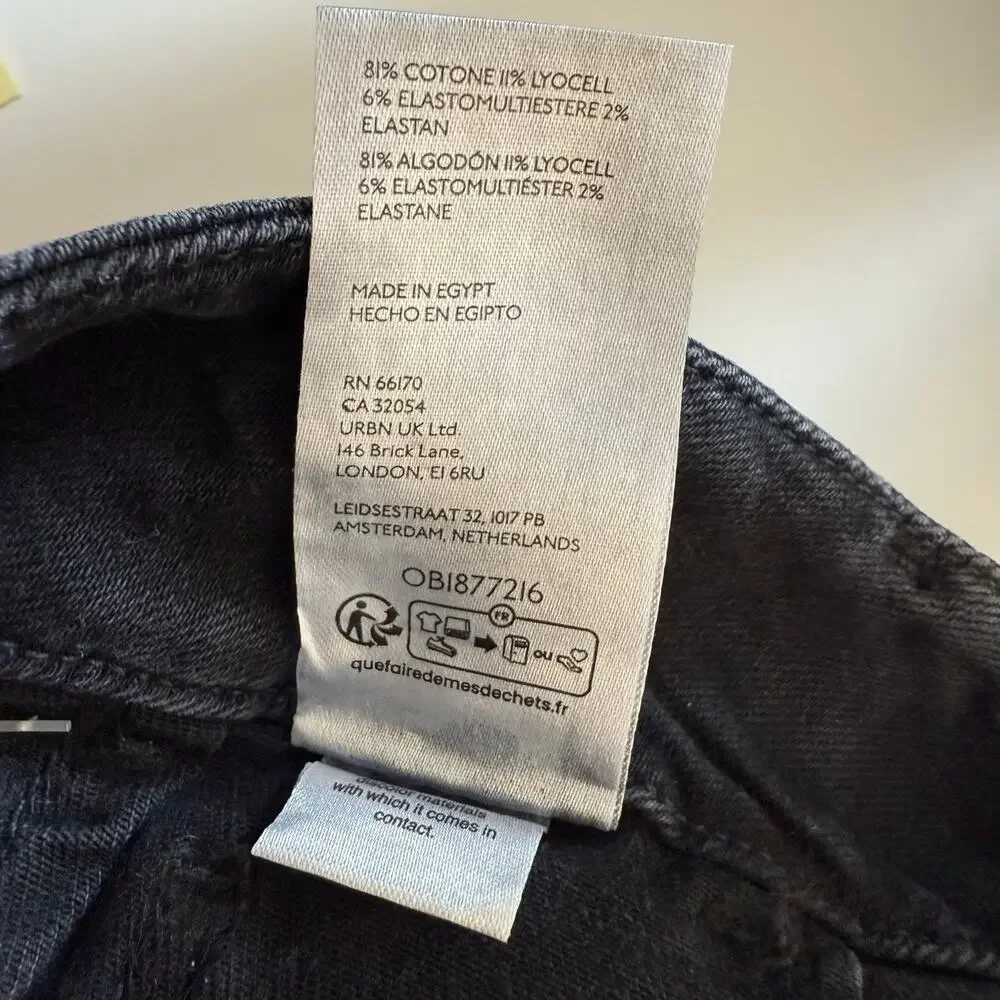 NEW Anthropologie Maeve The Colette High-Rise Crop Wide-Leg Jeans Black Size 29 - Picture 7 of 7